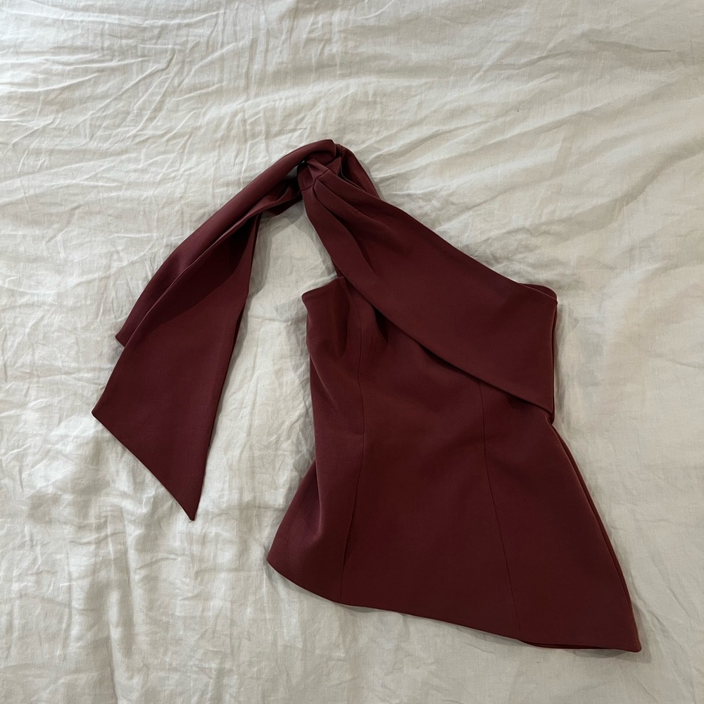 C/MEO Elegant One-Shoulder Dusy Rose Top